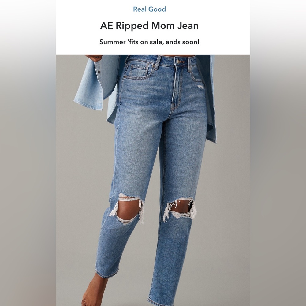 AE ripped mom jeans size 6
